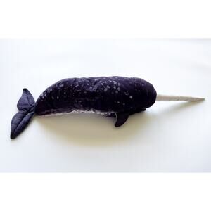 Folkmanis Puppets Large 27" Long Realistic Narwhal Whale Hand Puppet Plush